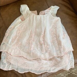 Elegant White and Pink Embroidered Top